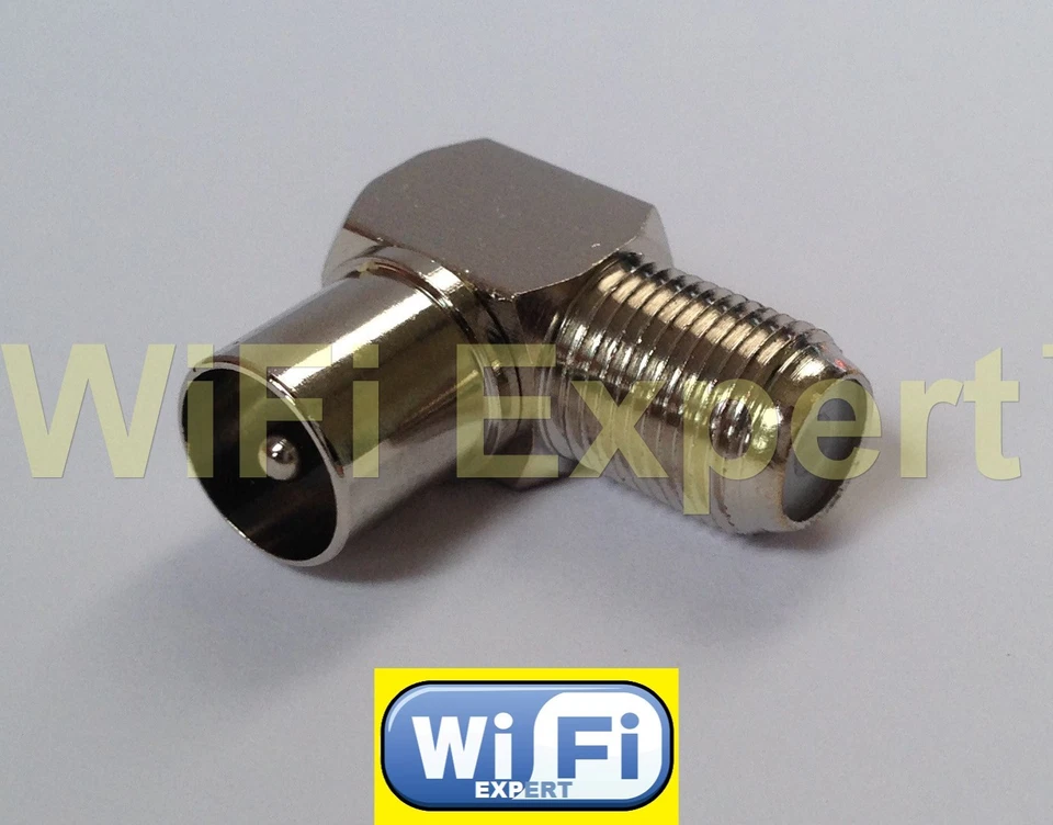 Right Angle DVB TV PAL Male Plug to F Type TV Female Jack RF adapter connector - Image 1 of 1