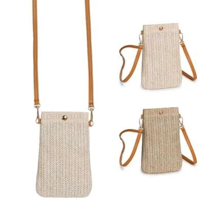 Straw Crossbody Bags Women Small Shoulder Bag Summer Beach Wicker Purses - Image 1 of 4