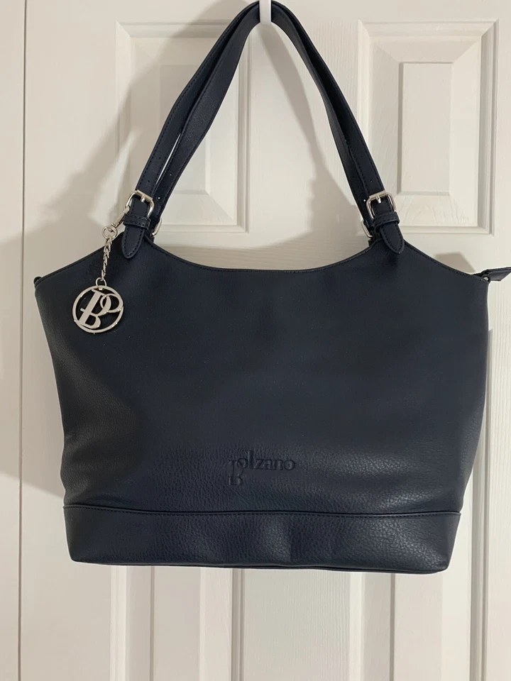 Bolso de hombro Bolzano azul oscuro flexible de cuero suave Foto 1 de 4