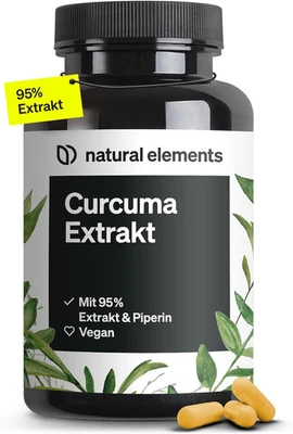 Natural Elements Curcuma Extrakt – Hochdosiert: Curcumingehalt EINER Kapsel Ents - Bild 1 von 4