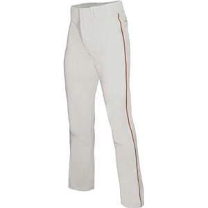 Baseball Express Men's Triple Play Piped Baseball Pant WHITE | MAROON LG - Picture 1 of 1