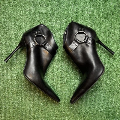 Cesare Paciotti Black Leather High-heel Platform Boots/Booties SZ 38 US 8 - Image 1 of 4