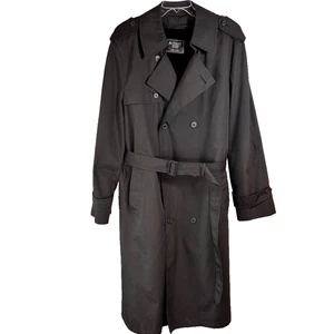 Botany 500 Trenchcoat Damen Schwarz Kunstfellfutter Made in USA - Bild 1 von 8