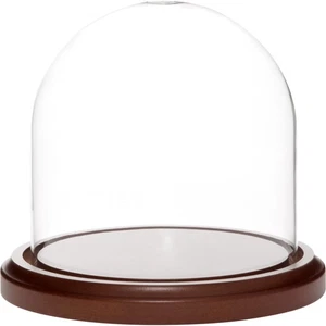 Plymor 5.5 inch x 5.5 inch Glass Display Dome Cloche (Dark Wood Base) - Picture 1 of 3