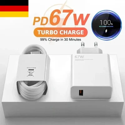 Xiaomi 67W Schnell Ladegerät Netzteil 6A USB-C Kabel Redmi Note11/12/13Pro X5 F5 - Bild 1 von 4