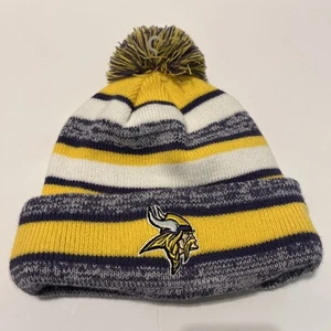 Minnesota Vikings New Era NFL Fleece Lined Knit Beanie Hat Removable Pom Knit - Picture 1 of 8