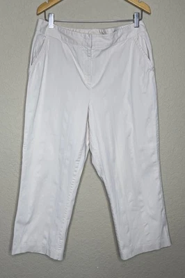 Женские брюки-капри/укороченные Worthington размер 16 с карманами цвет слоновой кости текстурированные - Изображение 1 из 4
