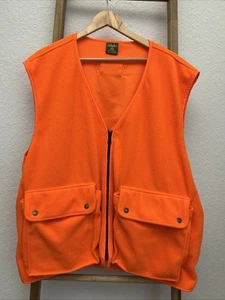 Cabela’s Hunting Vest Zip Up With Pockets Men’s XL Orange Fleece Deer Utility - Picture 1 of 6