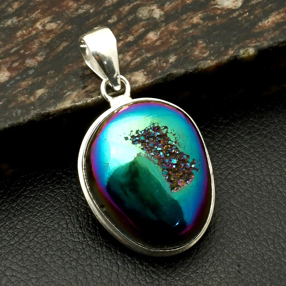 Этническая подвеска ручной работы из титана друзового камня ювелирные изделия для женщин 2 дюйма AP-38228 - Изображение 1 из 1