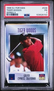1996 S.I. FOR KIDS SERIES 3 #536 TIGER WOODS ROOKIE RC PSA 1 - Picture 1 of 2