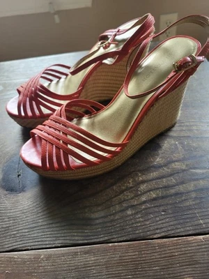 Sandalia de cuña Ann Taylor, talla 7 | Alice plataforma a rayas Zinnia Foto 1 de 4