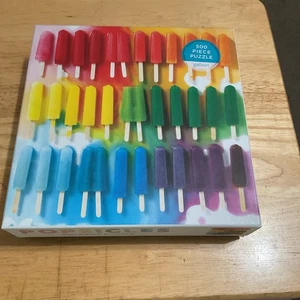 Rainbow Popsicles 500 Piece Puzzle by Julie Seabrook (English) Hardcover Book - Picture 1 of 2