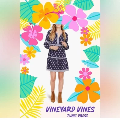 Vestido túnica Vineyard Vines Fleur De Leaf ver XL Foto 1 de 4
