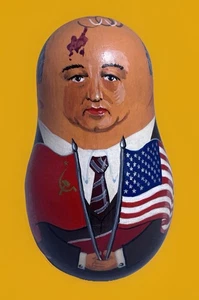 Seltene Michail Gorbatschow Wackelpuppe (Schärpe: 1. Präsident Russlands) 1990 4,5 Zoll - Bild 1 von 11