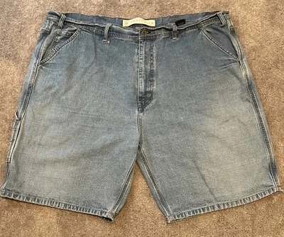 Arizona Jeans Shorts Mens W48 Blue Carpenter Denim Utility Workwear - Image 1 of 4