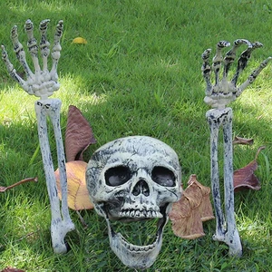 Pali Scheletro Halloween Realistico - 3PZ Decorazione Teschio Rompicapo per Cortile - Foto 1 di 11