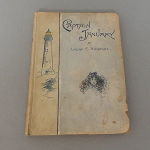 Captain January Laura E Richards 1894 Antique Book Lighthouse Keeper - Foto 1 di 7