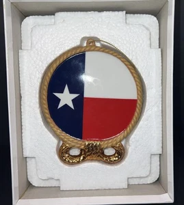 New In Box. Danbury Mint 2008 Annual Texas Ceramic Ornament. Manufactured Flaws. - Picture 1 of 8