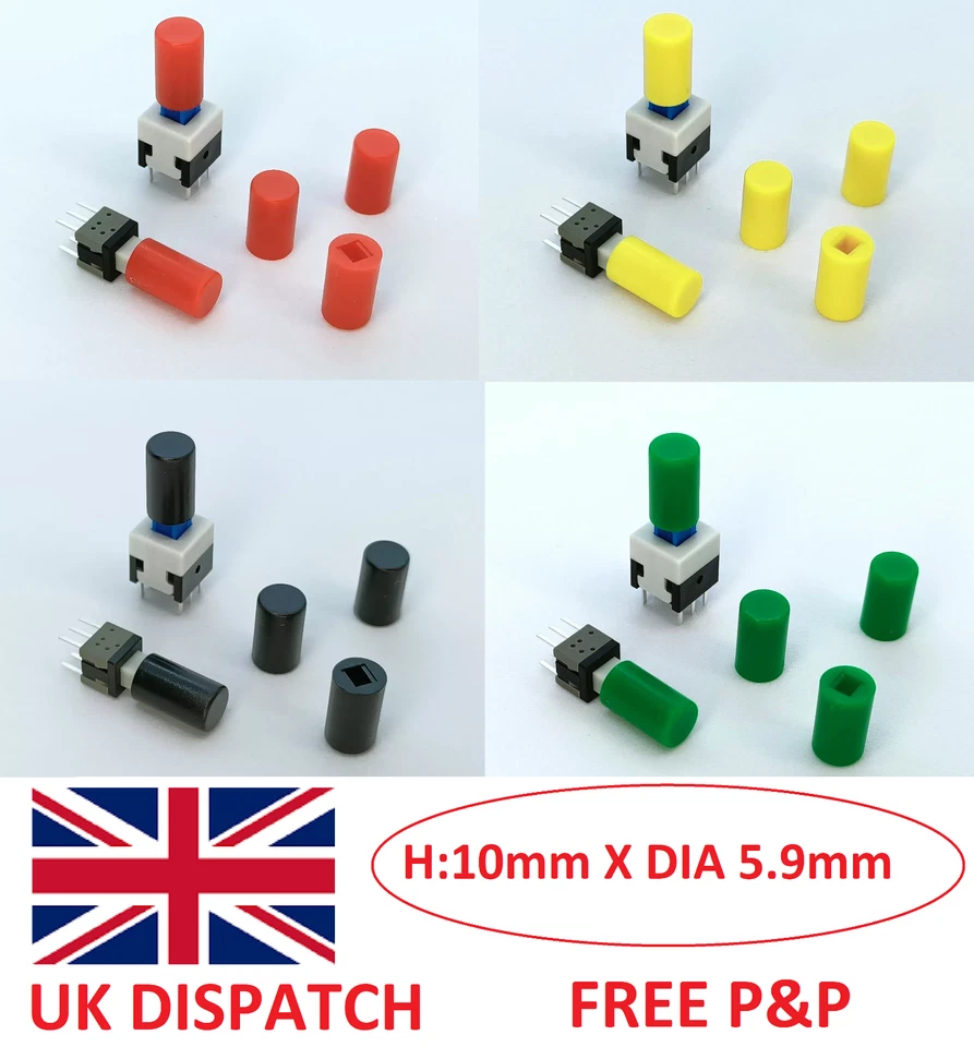 Switch Cap for DPDT Push Button Switch Self Latching Locking AD4 DIP PCB MOUNT - Image 1 of 1