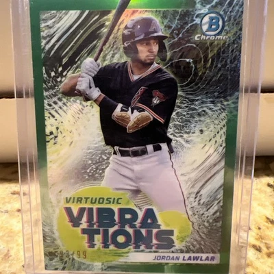 Jordan Lawlar 2022 Bowman Chrome Virtuosic Vibrations #VV-16 Green Refractor /99 - Image 1 of 2