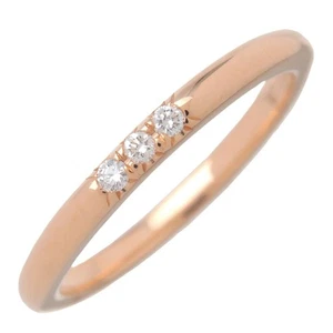 Auténtico anillo Tiffany & Co. clásico banda 3P diamantes oro rosa 18k US3,25 EU45 usado - Imagen 1 de 7