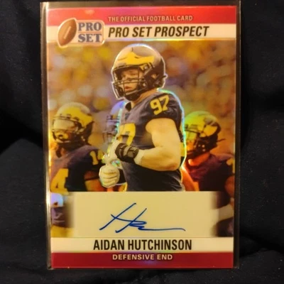 2022 Leaf Pro Set Prospect Aidan Hutchinson Rookie Auto/25 #90-AHI Lions RC - Image 1 of 4