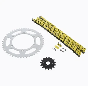 Cadena y piñones para Kawasaki KX250 KX 250 1992-1993 junta tórica amarilla 114L 15/49 - Imagen 1 de 4