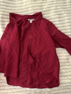 Рубашка на пуговицах WinterSilks XL женская моющаяся шелковая смесь с длинным рукавом классическая - Изображение 1 из 4