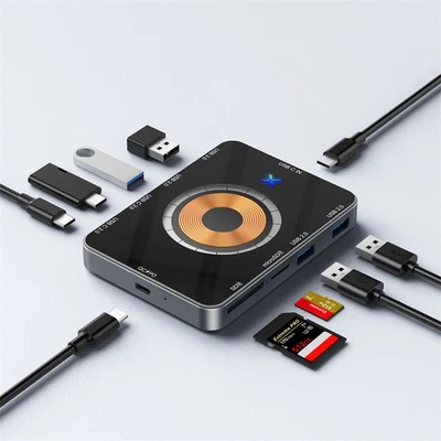 8 In 1 USB C Hub Wireless Charging TF/SD Card Reader Expansion For Cell Phone - Bild 1 von 4