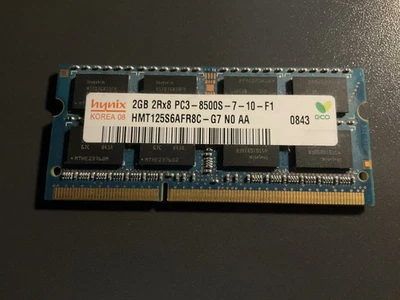 Hynix 1x2GB (2GB Total) SO-DIMM 1066 MHz DDR3 SDRAM Memory HMT125S6AFP8C-G7 - Image 1 of 2