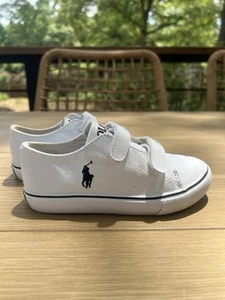 Polo Ralph Lauren Toddler Boys' Easten II EZ Sneakers US 10 Leather White - Picture 1 of 8