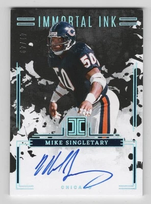 Mike Singletary Impeccable "Immortal Ink Silver" #'d/49 Chicago Bears On-Card! - Image 1 of 2