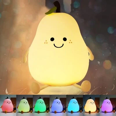 LED Nachtlicht Silikon Birne Licht Kinder Touch Lampe Wiederaufladbar Nachtlampe - Bild 1 von 4