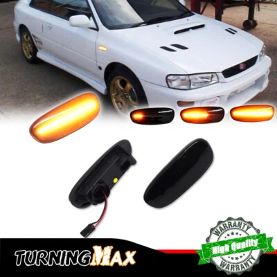 Luces de señal LED ámbar secuencial para guardabarros laterales para Subaru Impreza 1993-01 Foto 1 de 4