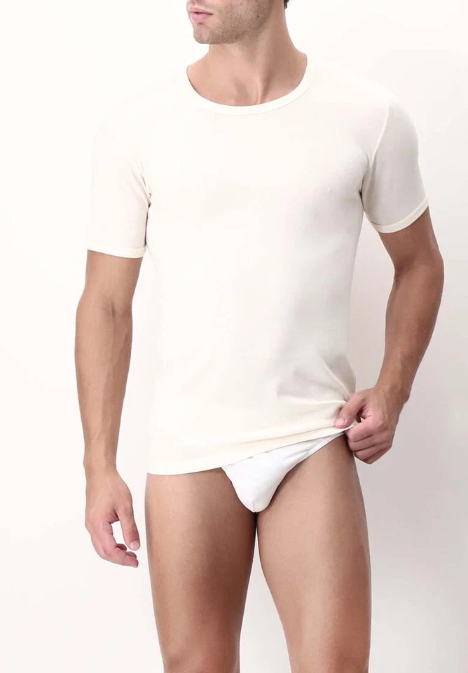 PEROFIL T-shirt M/M Girocollo Lana Seta Cotone BIANCO - Immagine 1 di 1