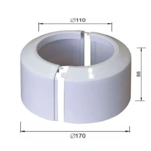 Roseta de inodoro blanca dividida de dos piezas cubierta de cuello de conexión de tubería de suelo 110 mm - Imagen 1 de 2