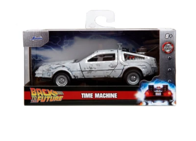 Hollywood Rides 1985 DMC DeLorean Time Machine Frost 1:32 Diecast Car *Stock Foto 1 de 2