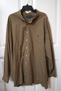 Vintage 80er Ralph Lauren klassische Passform kariertes Button-Down-Hemd Herren 3X Big & Tall - Bild 1 von 8