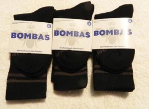 3 PAIR BOMBAS - Men's SMALL - Black Gray Strip- Free Shipping! - Picture 1 of 1
