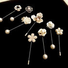 New Fashion Sweater Brooch Rose Flower Corsage Camellia Long Needle Pin Girl FT
