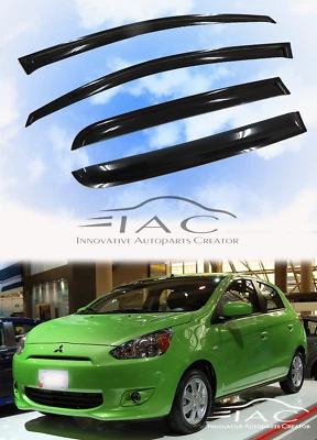 For Mitsubishi Mirage 2012-ON Hatchback Window Visor Vent Sun Shade Rain Guard - Image 1 of 4