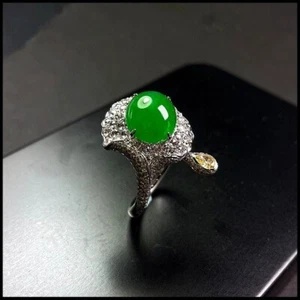 【KATHY JADE】Icy Emerald Green Jadeite Jade Ring《US SIZE:6.25》《Grade A》 - Picture 1 of 1