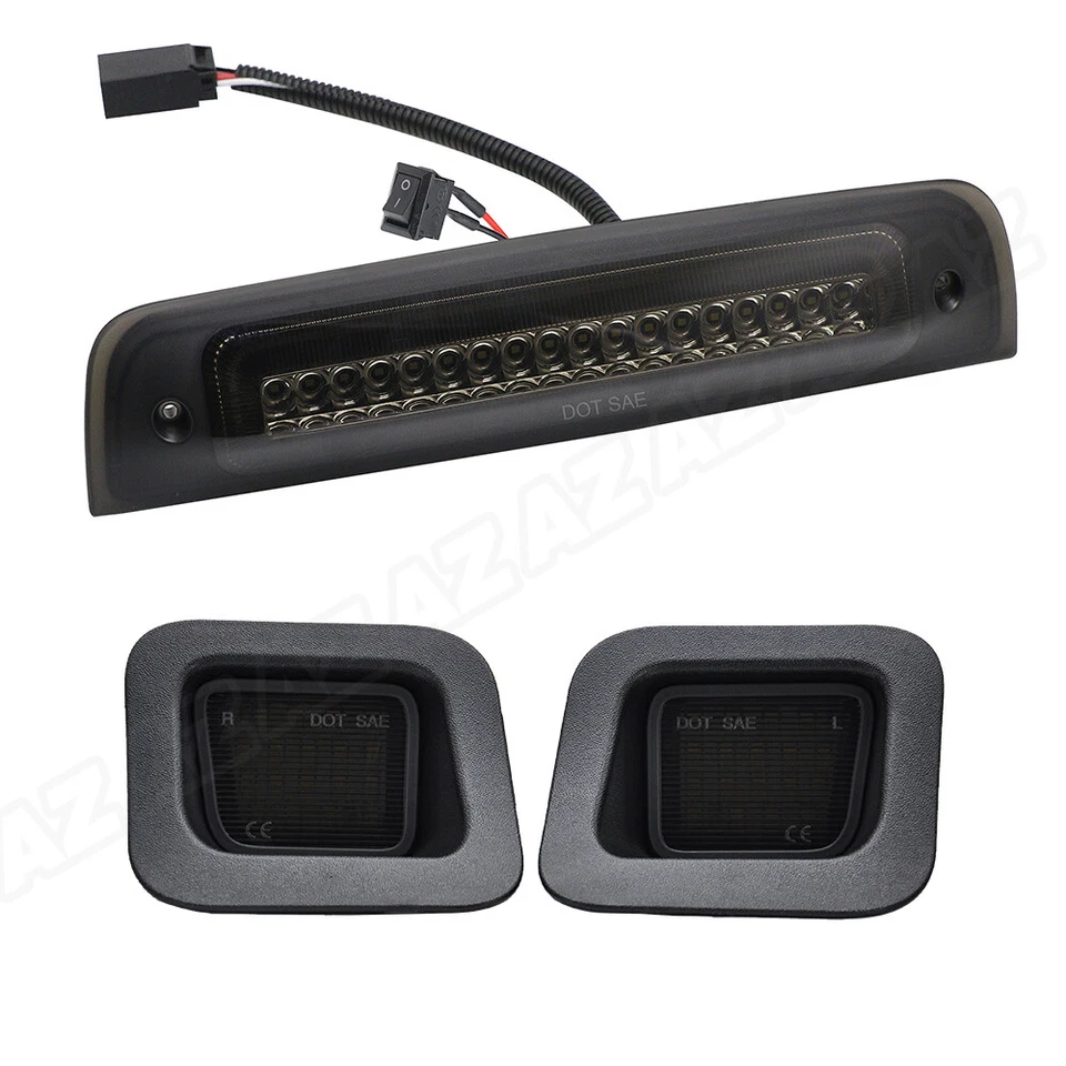 Lámpara de carga negra de tercera luz de freno trasera LED apta para Ram 1500 2500 3500 2009-2018 Foto 1 de 4