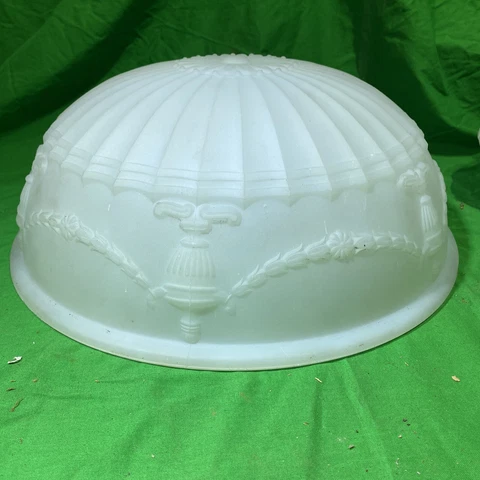 Vintage Art Deco / Victorian Milk Glass Ceiling Light Shade Globe 14" Fitter Cover