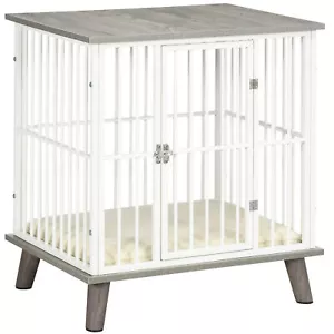 PawHut Dog Crate Furniture, Indoor Pet Kennel Cage, Top End Table w/ Soft - Picture 1 of 9