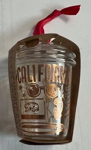 NEW 2021 Starbucks CALIFORNIA Been There Glass Christmas Ornament Holiday Cup - Picture 1 of 4