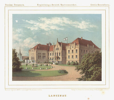 Langenau Legowo Krs. Rosenberg Original Farblithografie Duncker 1865 • 100€