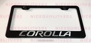Corolla Stainless Steel Black Finished License Plate Frame Holder Rust Free - Picture 1 of 1