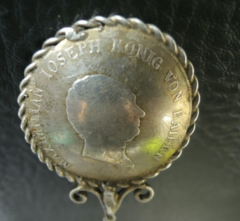 Victorian sterling siver souvenir spoon 1810 Bayern Maximilian Joseph 1799-1825 Cover