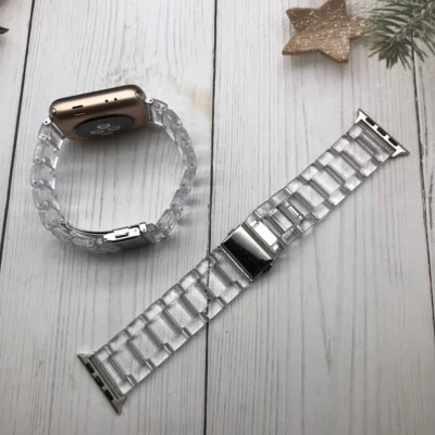 Transparent Resin Watch Band Strap For Apple Watch Series 8 7 6 5 4 3 2 1 41/45 - Image 1 of 4